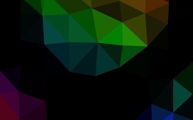 Dark Multicolor, Rainbow vector polygon abstract backdrop.