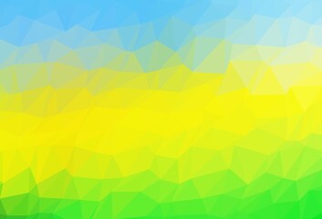 Light Blue, Yellow vector blurry triangle template.