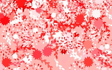 Light Red vector abstract background with flowers