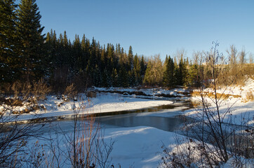 A Partially Frozen Creek at Whitemud