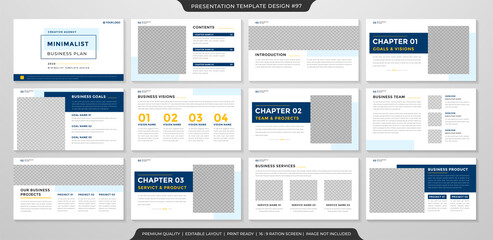 minimalist business presentation layout template with clean style and minimalist concept use for annual report and profile