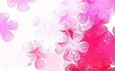 Fototapeta na wymiar Light Purple, Pink vector natural pattern with flowers