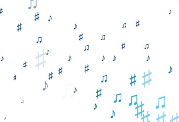Light BLUE vector backdrop with music notes.