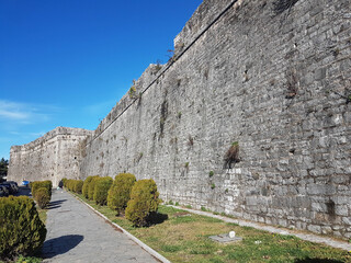 castle wall in ioannina city greece