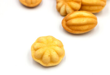 traditional Thai egg cake on white background