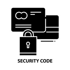 security code icon, black vector sign with editable strokes, concept illustration