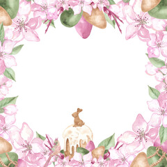 Watercolor festive Easter background for printing, web design, scrapbook paper, various souvenirs.