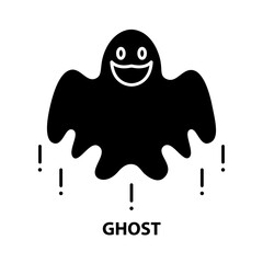 ghost icon, black vector sign with editable strokes, concept illustration