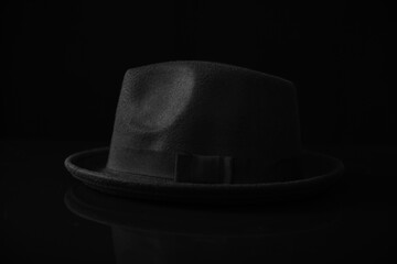 black hat with black background