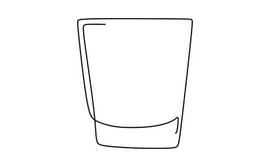 A drinking glass container. Continuous one line drawing