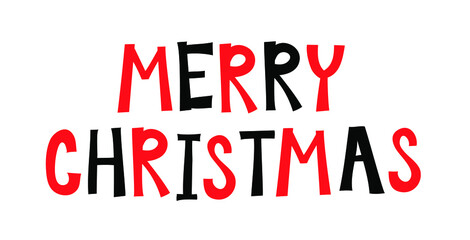 Female Lettering Greeting Card with text Merry Christmas. Hand Made ink Font. Hand Drawn Letters written with a Brush. Trendy Hipster Vector Illustration