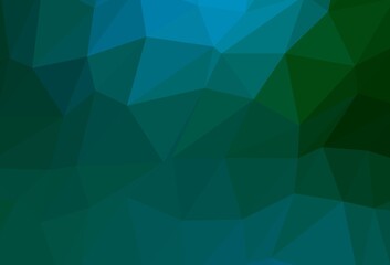 Dark Blue, Green vector triangle mosaic template.