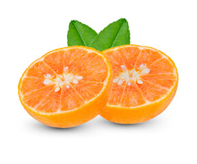 orange fruit isolated on white background.