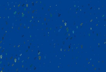 Light blue, yellow vector background with gender symbols.