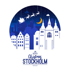 Sweden, Stockholm. Christmas holiday background.