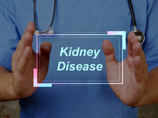 Health care concept meaning Kidney Disease with sign on the sheet.
