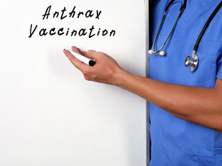 Health care concept about Anthrax Vaccination with phrase on the page.