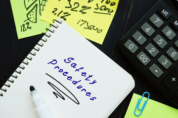 Business concept meaning Safety Procedures with sign on the piece of paper.