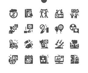 International Day Against Nuclear 22 January. Protest against nuclear attack. Machine with nuclear weapons. Bombing. Calendar. Twenty second of january. Vector Solid Icons. Simple Pictogram