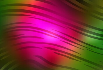 Obraz premium Dark Pink, Green vector blurred shine abstract texture.