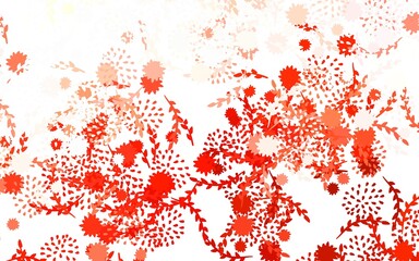 Light Red vector doodle layout with flowers, roses.
