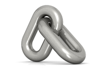 Metal chain tight together isolated on white background