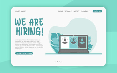 Job recruitment landing page template.
