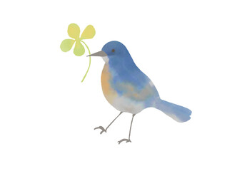 小鳥と四つ葉のクローバー