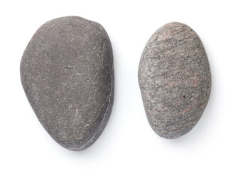 Two Dark Grey Stones Isolated Over White