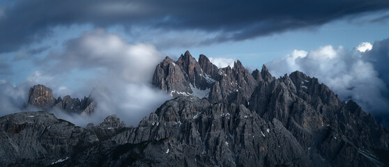 clouds over mountains