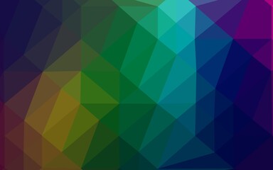 Fototapeta premium Dark Multicolor, Rainbow vector polygon abstract layout.