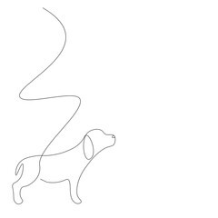 Dog puppy beagle on white background, vector illustration