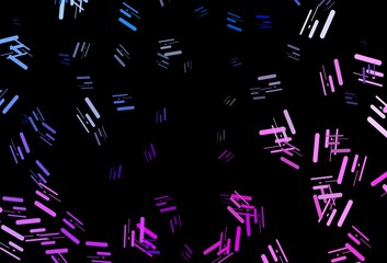 Dark pink, blue vector pattern with narrow lines.