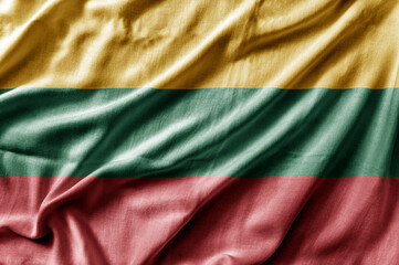 Waving detailed national country flag of Lithuania