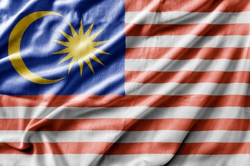 Waving detailed national country flag of Malaysia