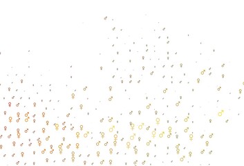 Light orange vector template with man, woman symbols.