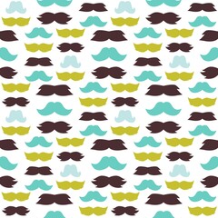 Mustaches seamless pattern vector illustration. Male facial bread fashion barber silhouette.