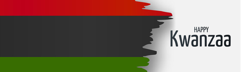 Kwanzaa banner. Traditional african american ethnic holiday design concept. Green, red, and black colors. Vector illustration.