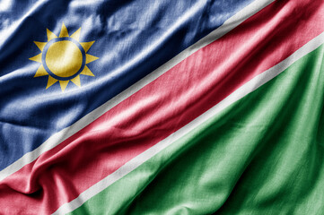 Waving detailed national country flag of Namibia
