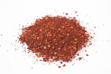 Cayenne pepper on white background.