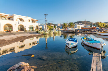 Skala Village harbour view in Patmos Island. Patmos Island is populer tourist destination in Greece.