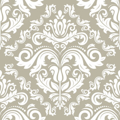 Orient vector classic white pattern. Seamless abstract background with white vintage elements. Orient background. Ornament for wallpaper and packaging