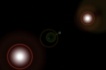 sun of Lens Flare on black background