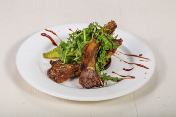 Grilled rack of lamb barbeque