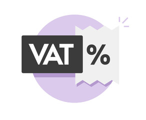 Vat tax icon vector on financial receipt document sign