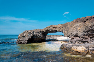 To Vo gate ( The stone gate arch) on Ly Son Island, Quang Ngai Province, Vietnam