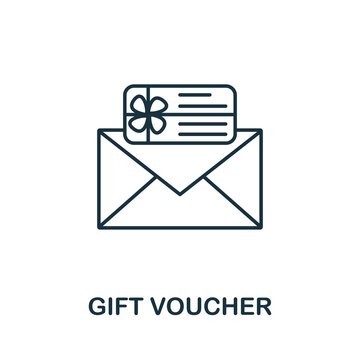 Gift Voucher Icon. Line Style Element From Loyalty Program Collection. Thin Gift Voucher Icon For Templates, Infographics And More