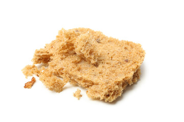 Slice of bread isolated on white background