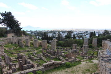 Fototapeta na wymiar Archeological site of Carthage, Tunisia