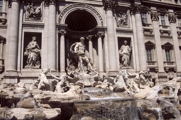 View of Trevi Fountain in Rome, Italy.